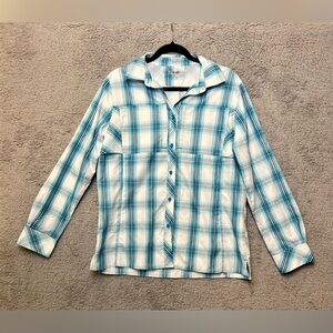 World Wide Sportsman Plaid Vented Back Men's Long Sleeve Fishing Shirt sz Large